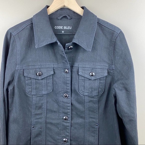 Code Bleu Black womens fall Madeline Denim Jacket - Picture 3 of 10